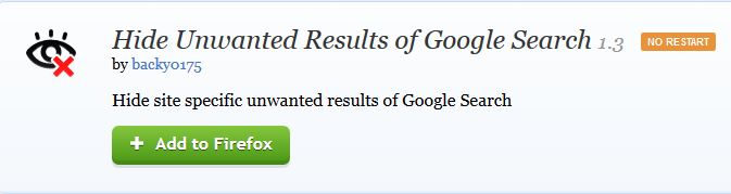 How to Hide Unwanted Google search Results in Firefox