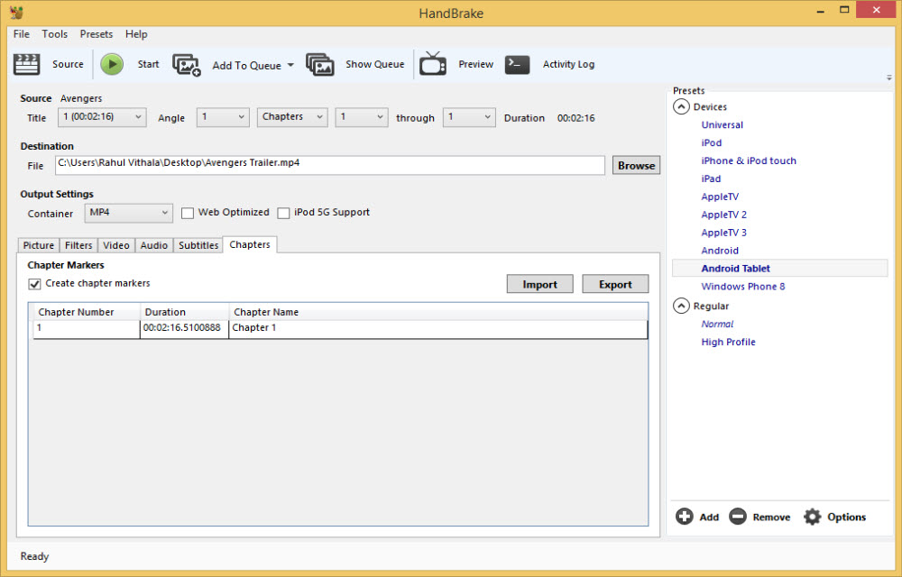 Handbrake Features Review