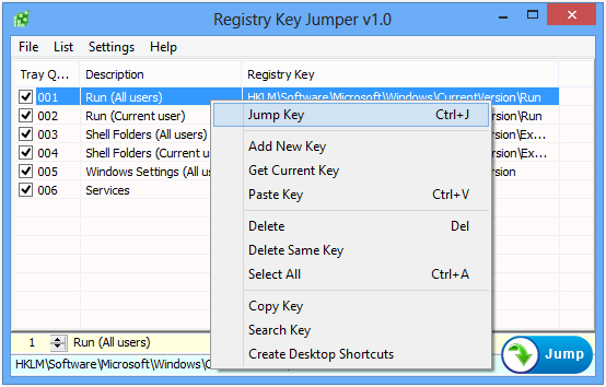Registry Key Jumper