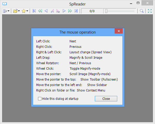 SpReader Options