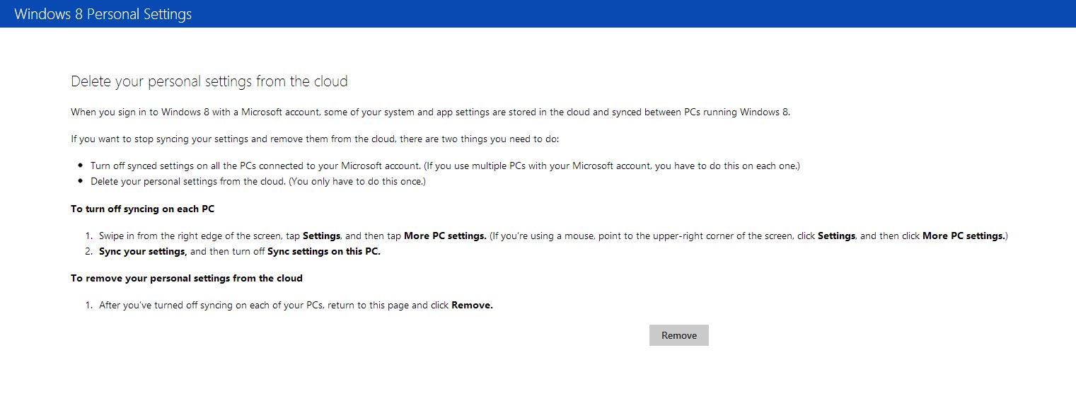 Windows 8 Settings
