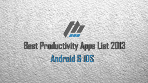 Best Productivity Apps List 2013