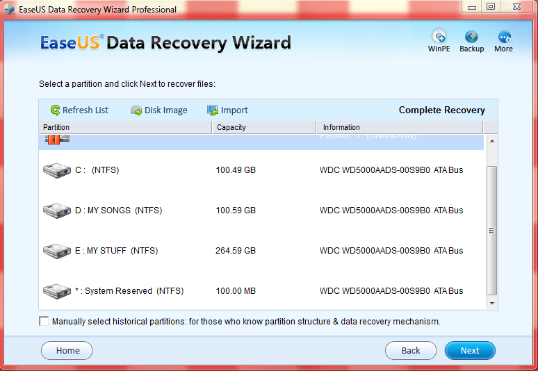 EaseUS Recovery Wizard
