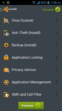 Avast Main UI