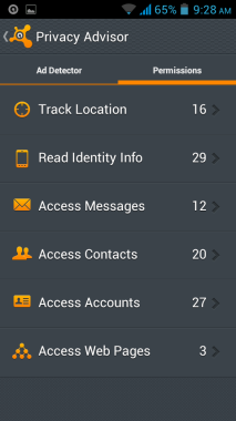 Privacy Advisor UI
