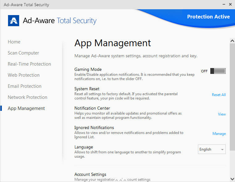 Ad-Aware App Management
