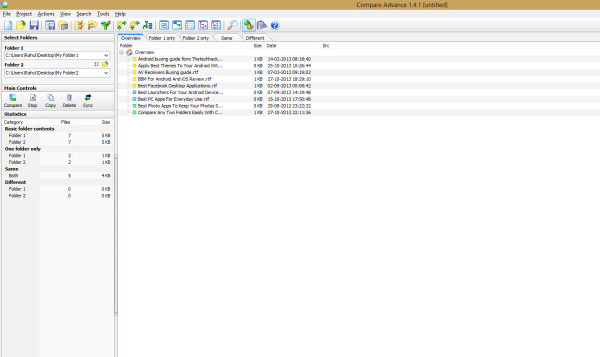 Compare Any Two Folders Easily With Compare Advance For Windows