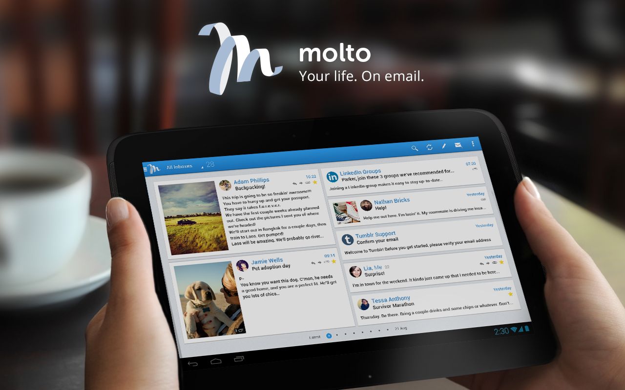View Your Email's In A Social Networking Style User Interface With Molto