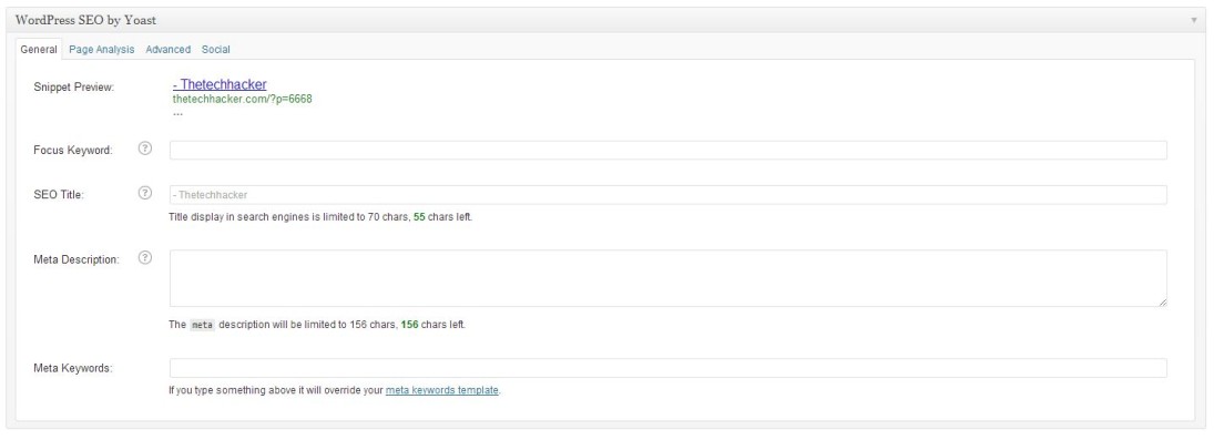 keywords in a wordpress WordPress SEO by Yoast
