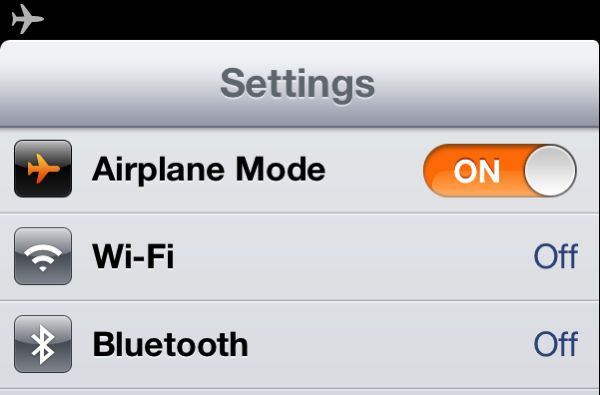 Enable Airplane Mode iOS