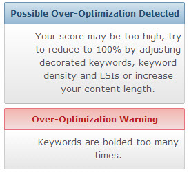 Over Page Optimization Warning