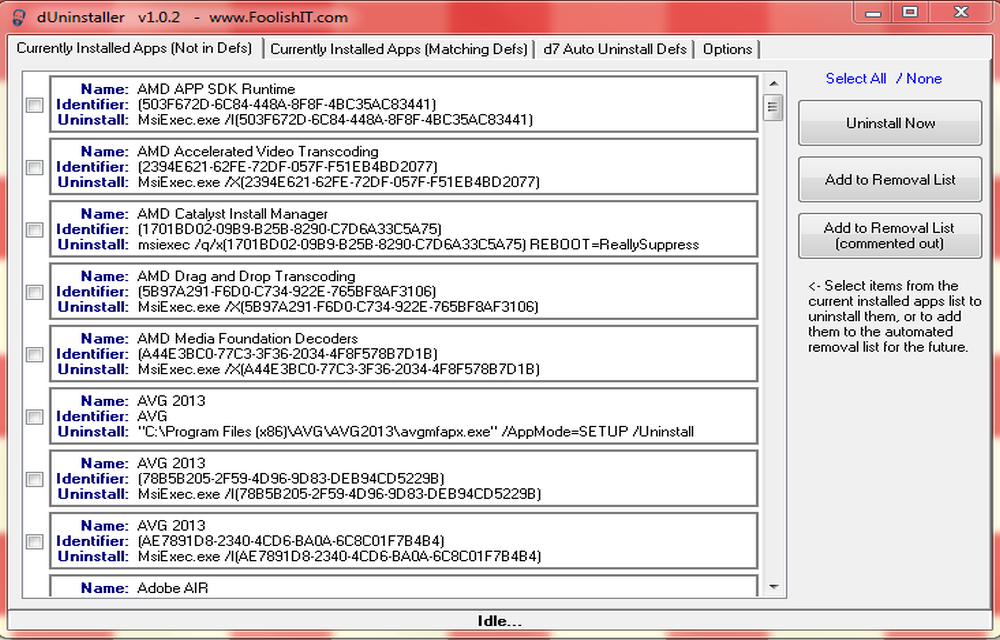 dUninstaller UI