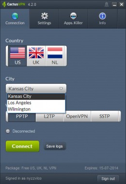 CactusVPN Program Features