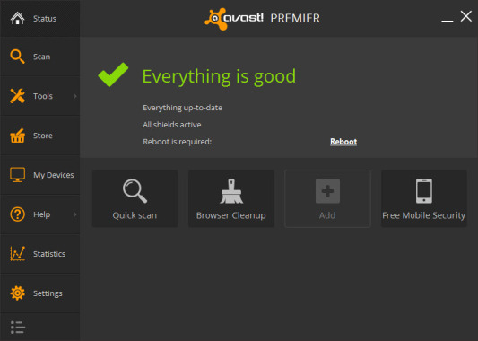 Avast Premier 2014 User Interface