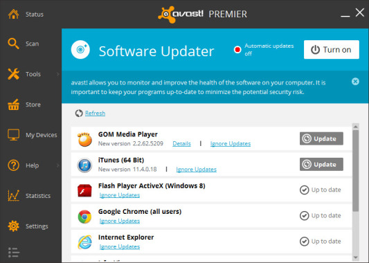 Avast Premier Software Updater