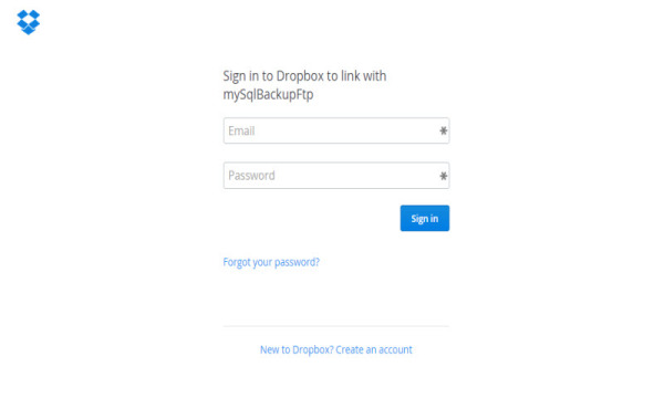 SQLBackupAndFTP Dropbox Authorization