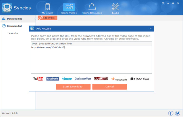 SynciOS Online Videos