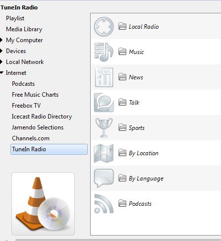 TuneIn Desktop Player App Is VLC