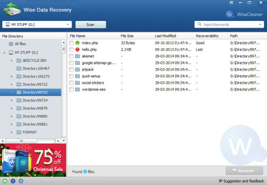 Wise Data Recovery Features
