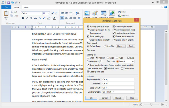 tinySpell Is A Spell Checker For Windows