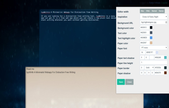 typWrittr-A Minimalist Webapp For Distraction Free Writing