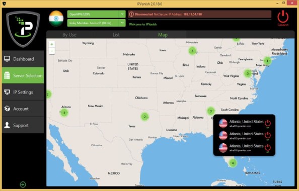 Connecting to the server usin Map