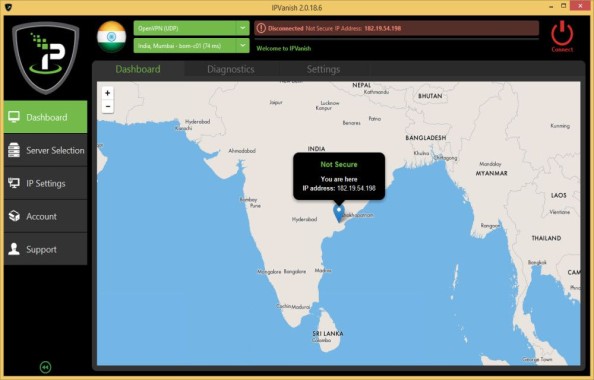 IPVanish Dashboard