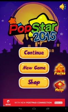 PopStar2015 Home Screen