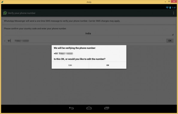 WhatsApp Verification Confirmation