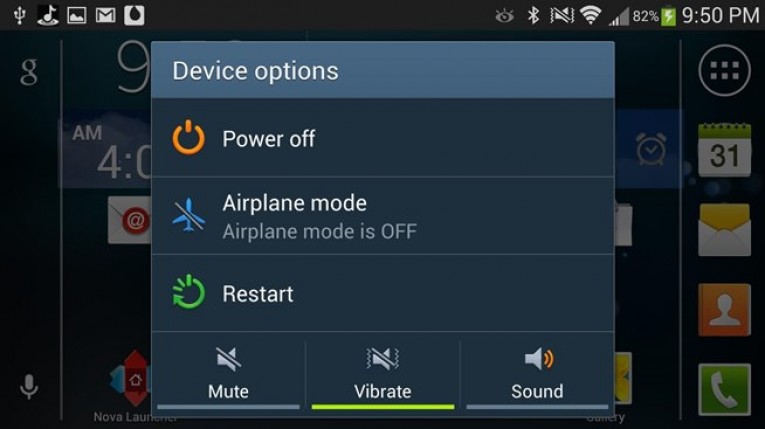 Restarting Android device