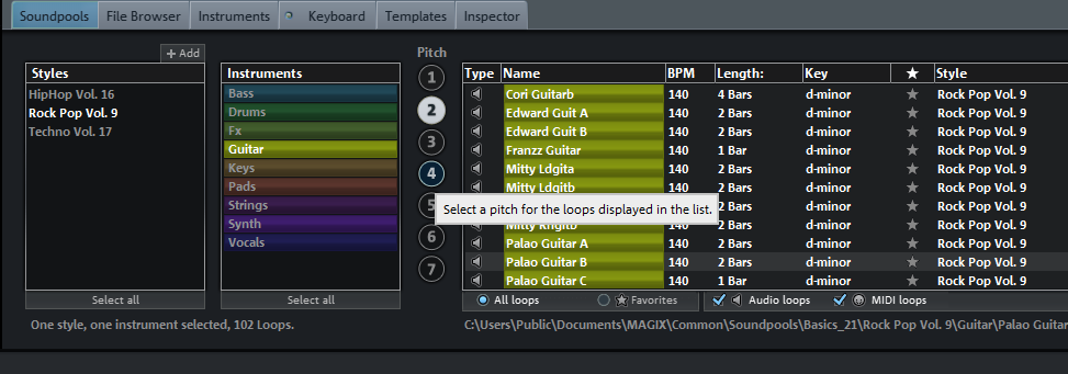 music-maker-pitch-selection