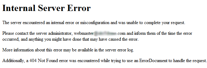 Internal Server Error