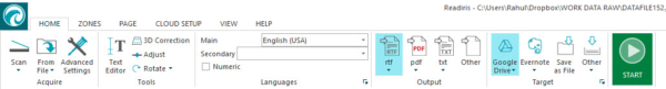 Readiris Toolbar