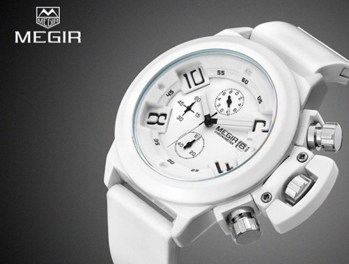 Megir White Watch