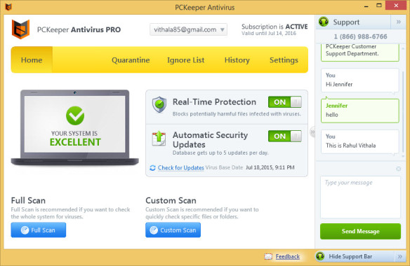PCKeeper Antivirus Customer Support