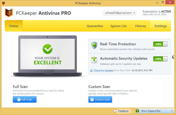PCKeeper Antivirus Pro User Interface