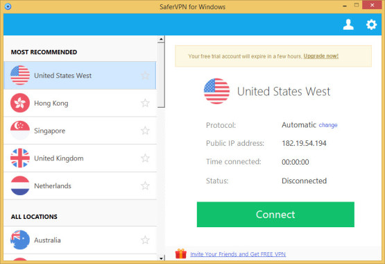 SaferVPN for Windows