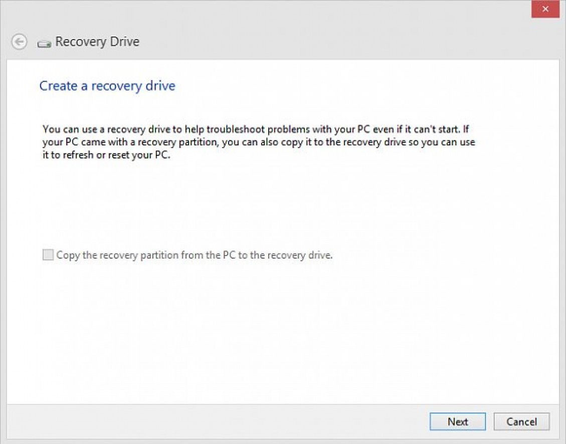 Recovery Drive In Windows 10
