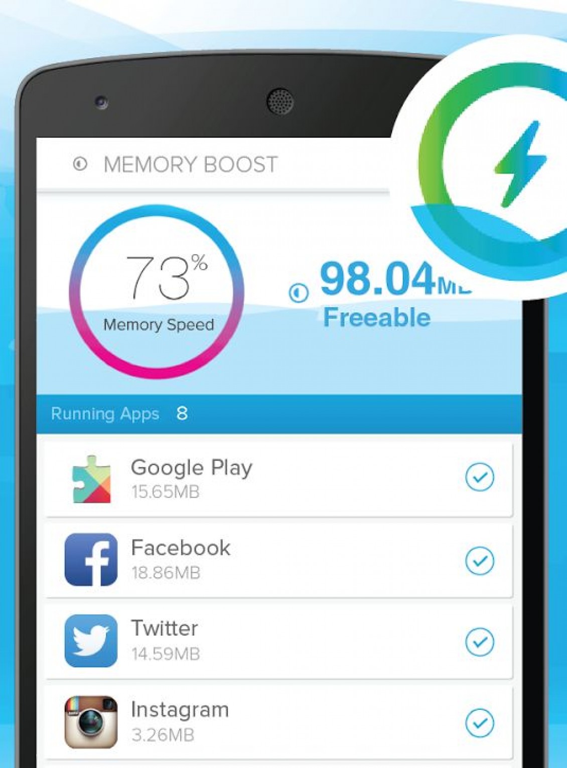 Booster Master Speed Cleaner User Interface