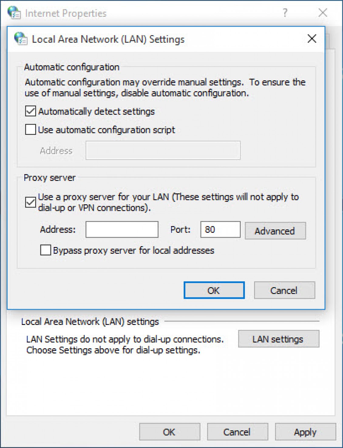 Proxy LAN Settings