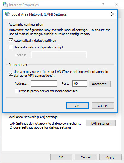Proxy LAN Settings