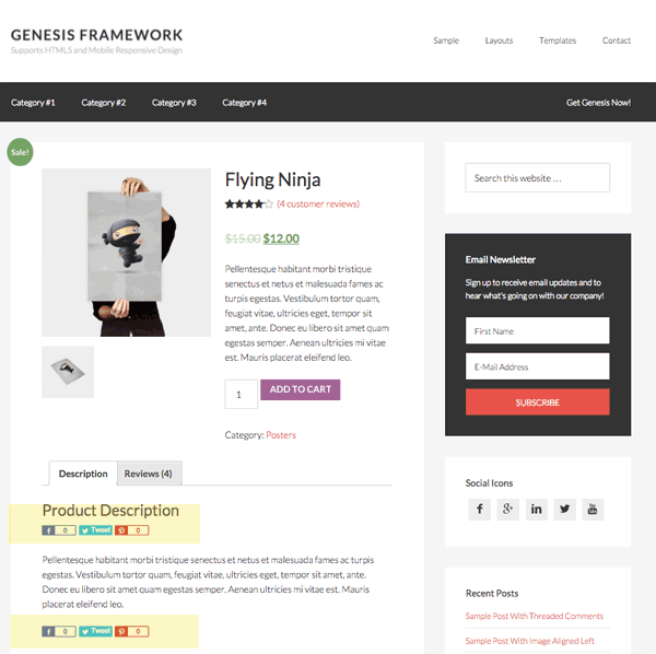 Genesis Framework WordPress Theme Review-woocommerce