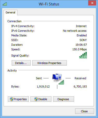 Wifi-status-window