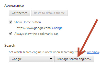 Manage Search Engines