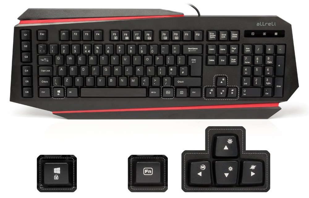 aLLreLi K9500U LED Backlit Gaming Keyboard-features