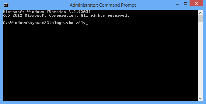 slmgr dlv in Uninstalling Windows Product key Steps