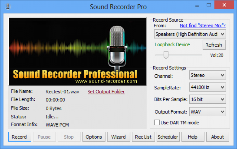 Sound Recorder Pro Interface