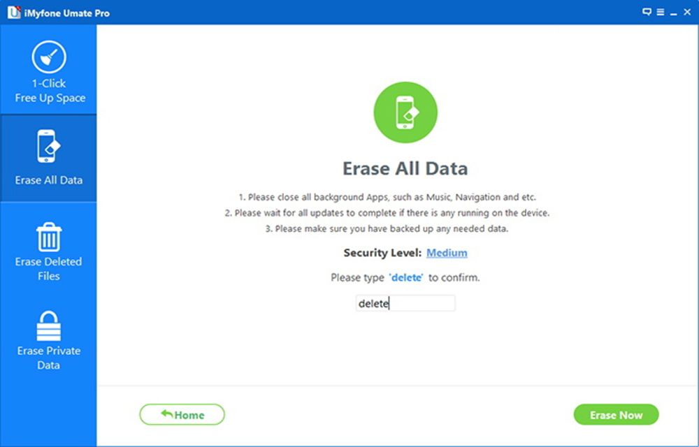 2. Erase All Data