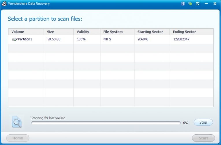 Wondershare Data Recovery Partition Recovery