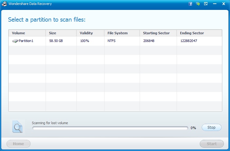 Wondershare Data Recovery Partition Recovery